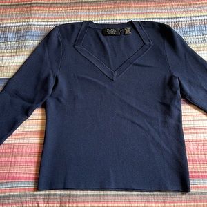 Women’s Dana Buchman Navy 3/4 Sleeve Sweater, size medium petite
